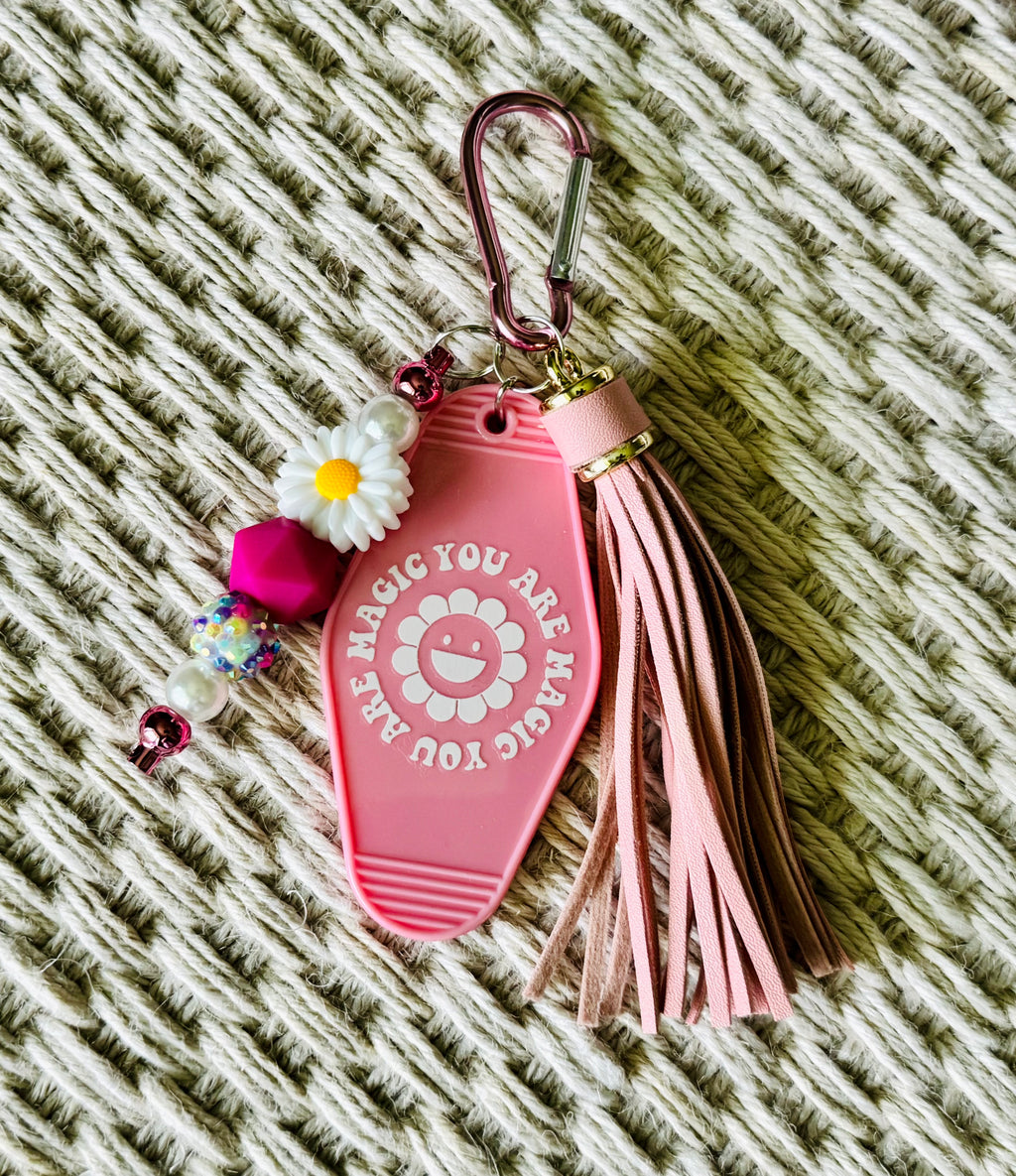 Beaded Motel Tag with Tassel