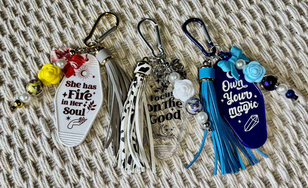 Motivational Beaded Motel Tag with Tassel