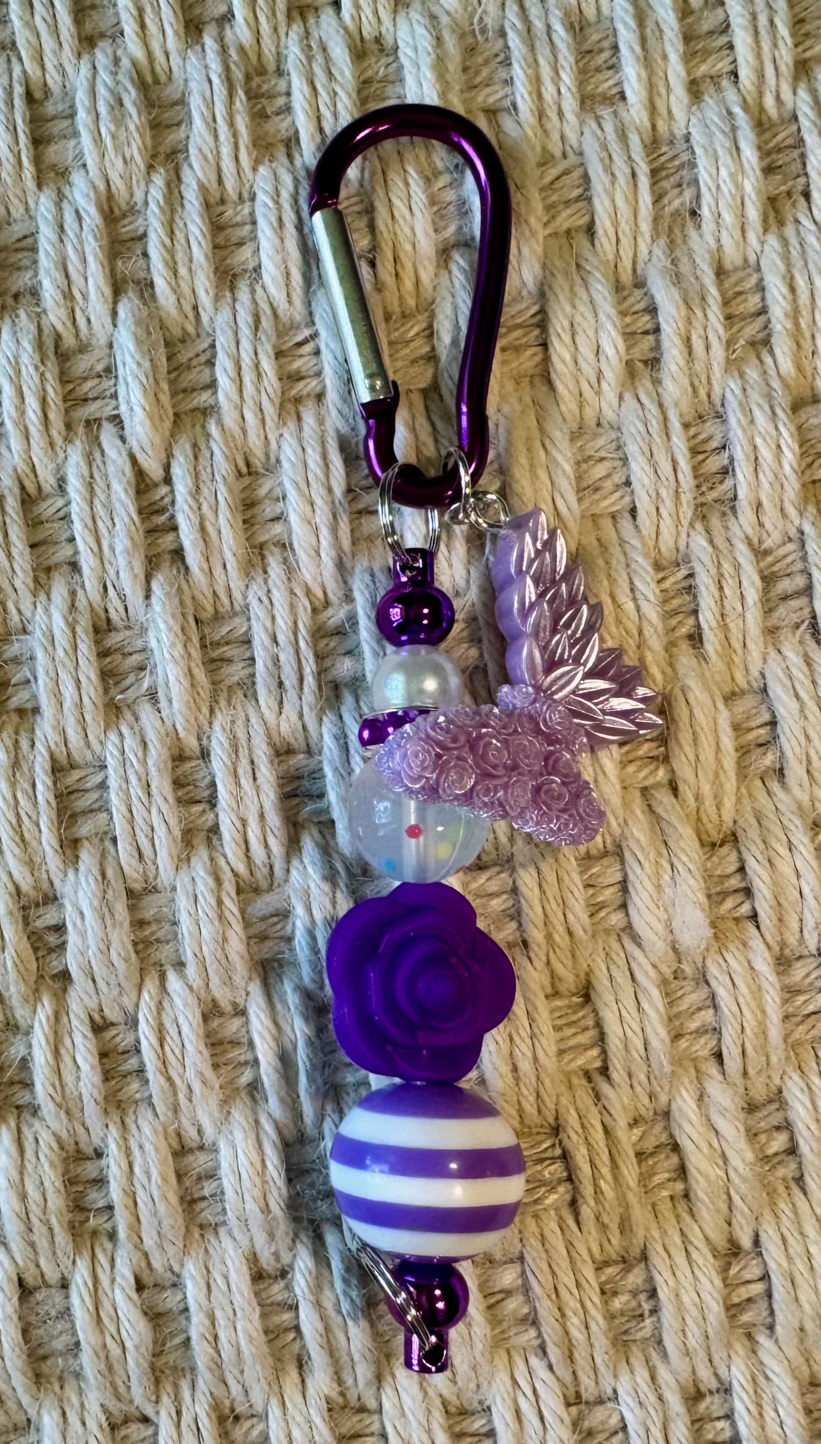 Butterfly and Rose Carabiner Bag Charm