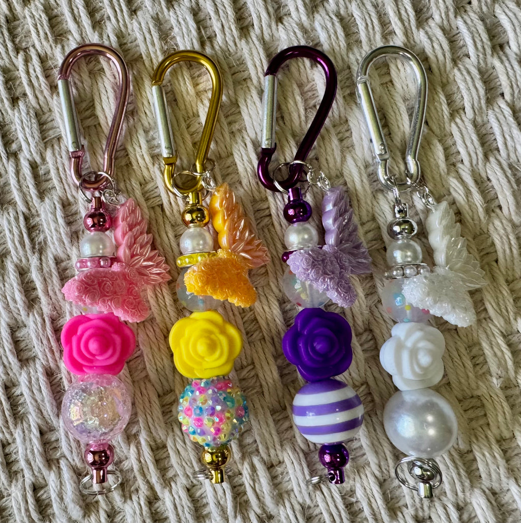 Butterfly and Rose Carabiner Bag Charm