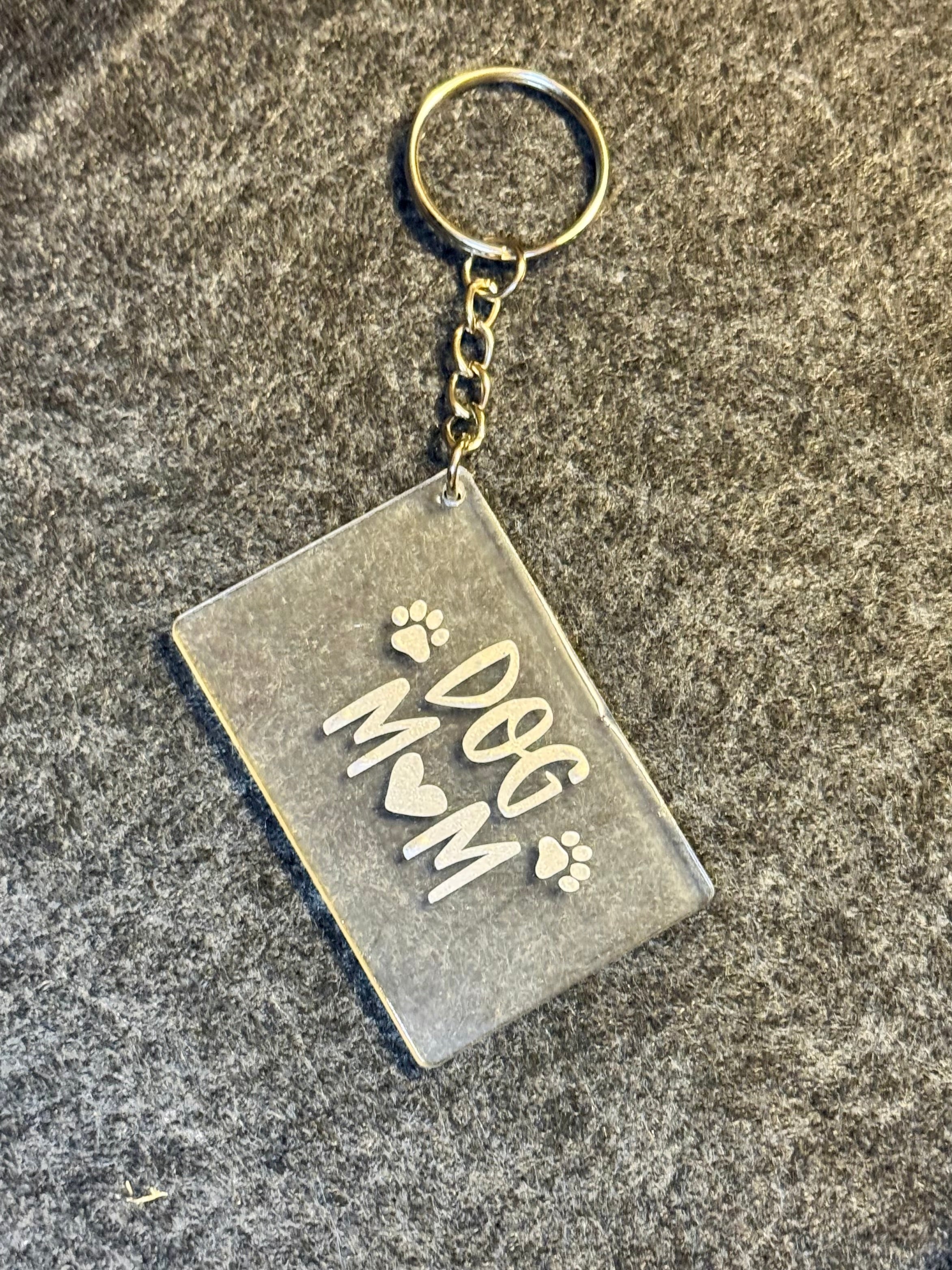Dog Mom acrylic keychain