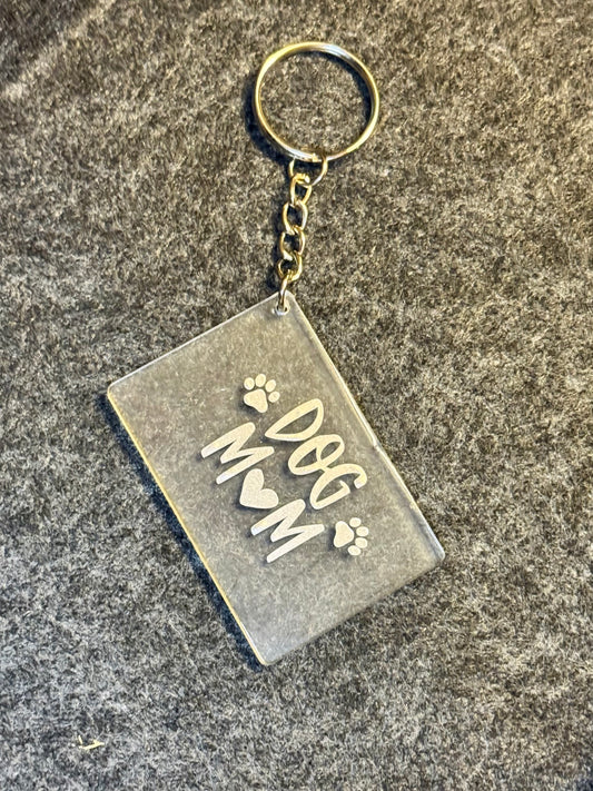 Dog Mom acrylic keychain