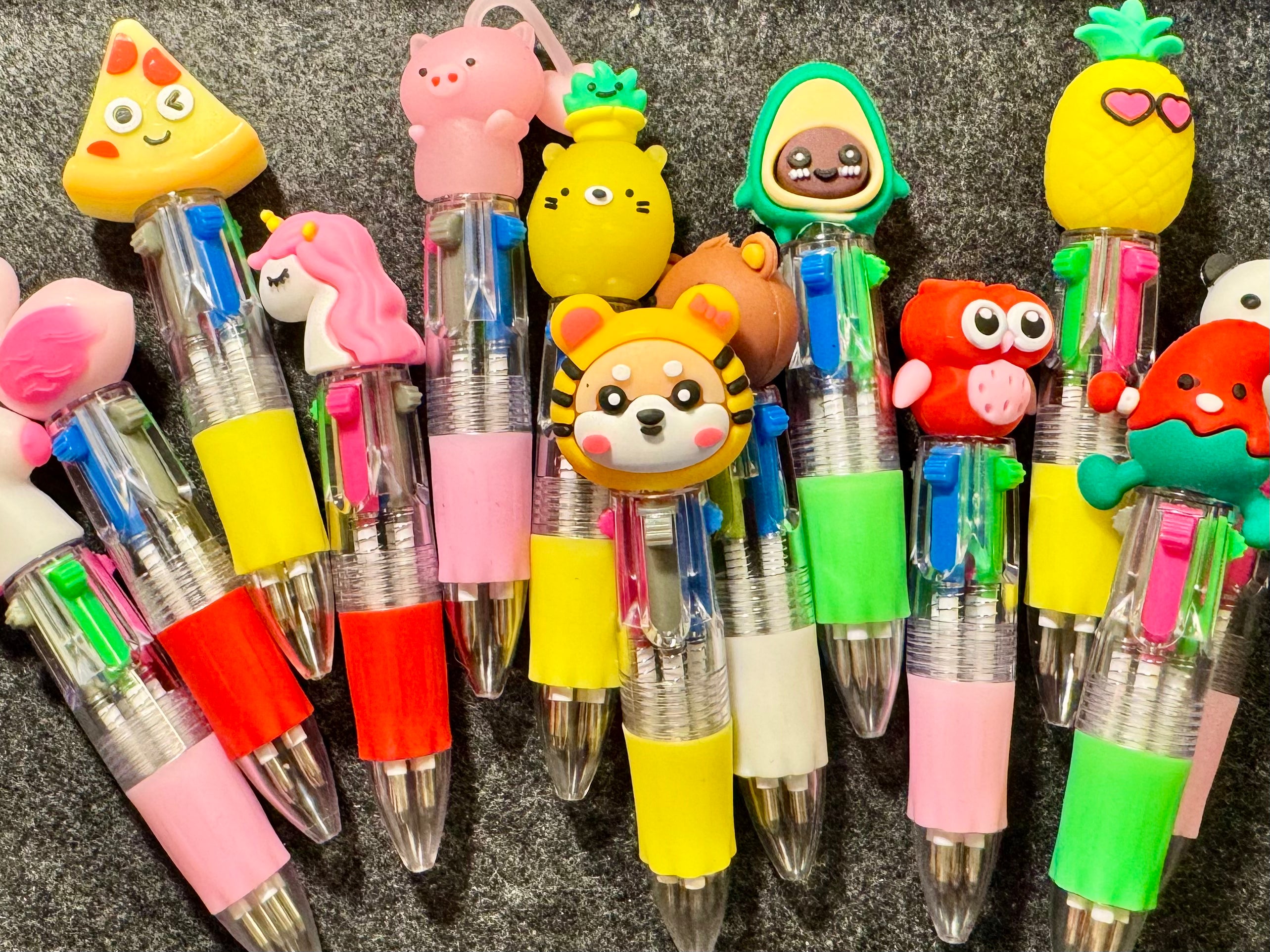 4 Color Ink Clicker Pen with Random Topper
